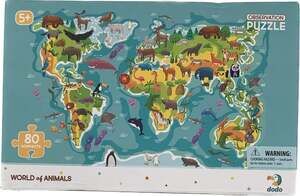 Children's Animal Puzzle World Of Animals Observation 80 Piece Dodo Age 5 Map